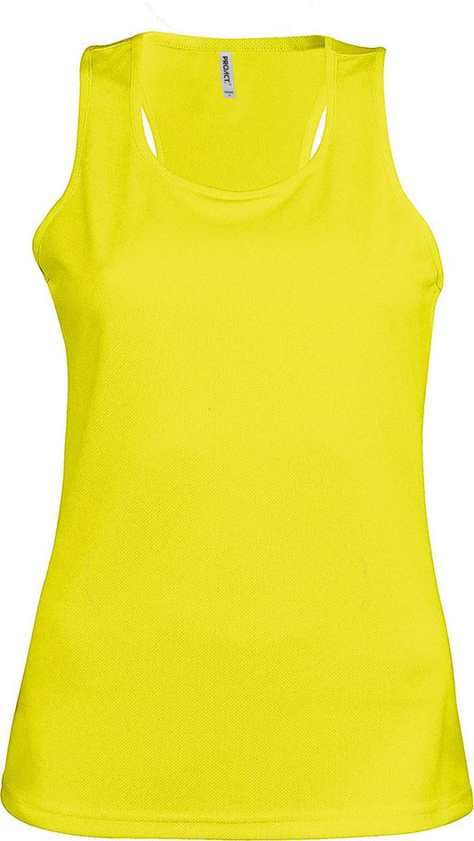 LADIES' SPORTS VEST - Fluorescent Yellow - Main