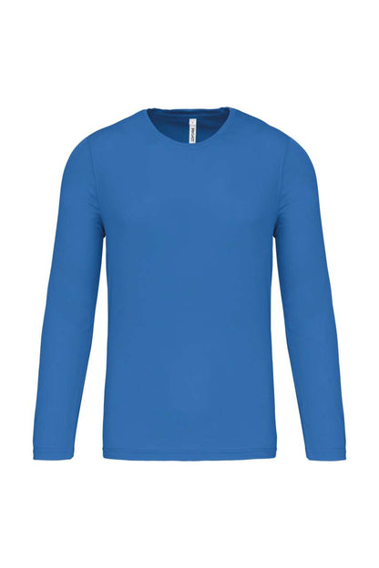 MEN'S LONG-SLEEVED SPORTS T-SHIRT - Aqua Blue - Main