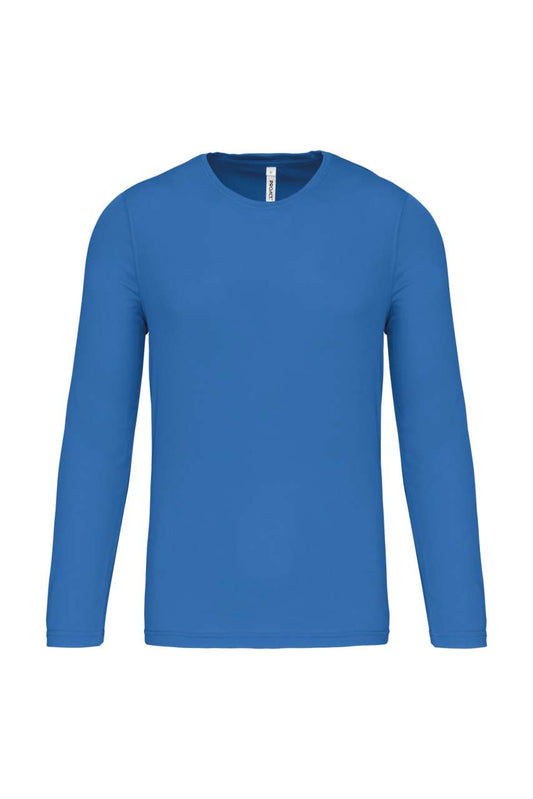 MEN'S LONG-SLEEVED SPORTS T-SHIRT - Aqua Blue - Main