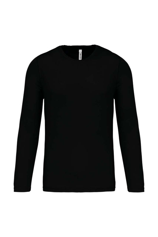 MEN'S LONG-SLEEVED SPORTS T-SHIRT - Black - Main