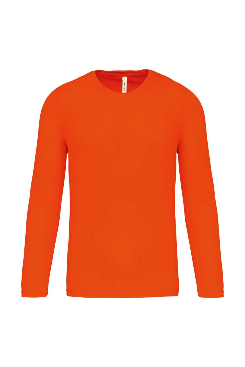MEN'S LONG-SLEEVED SPORTS T-SHIRT - Fluorescent Orange - Main