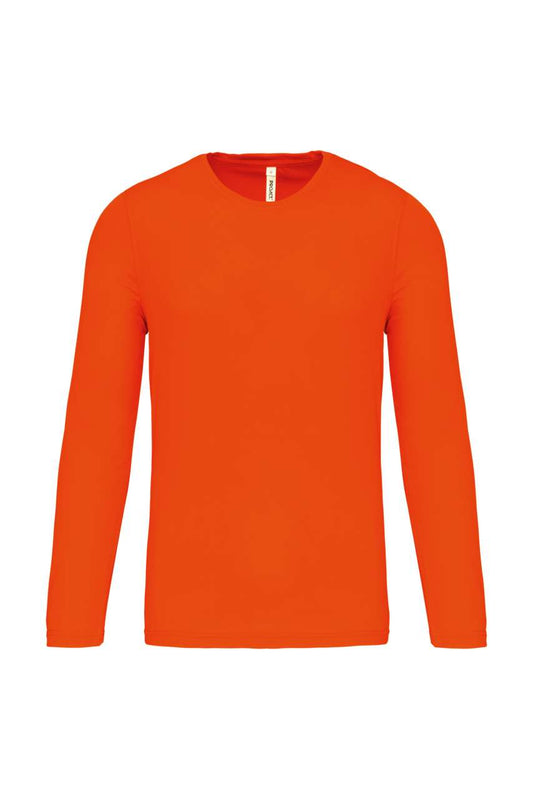 MEN'S LONG-SLEEVED SPORTS T-SHIRT - Fluorescent Orange - Main