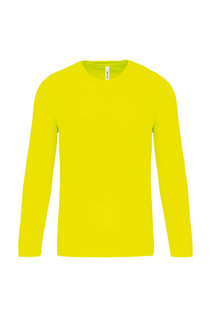 MEN'S LONG-SLEEVED SPORTS T-SHIRT - Fluorescent Yellow - Main