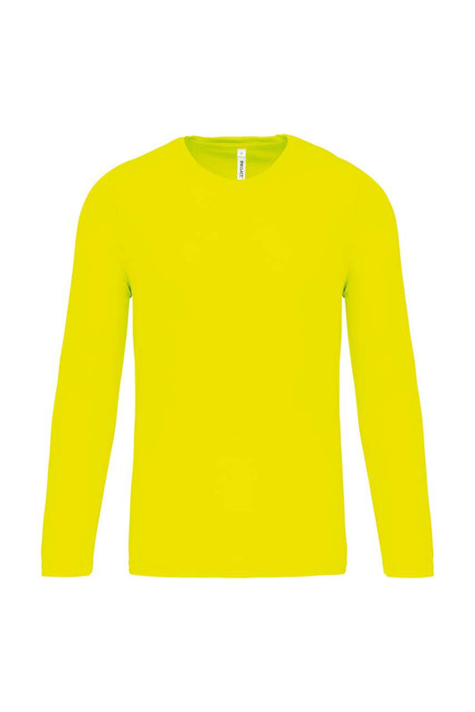 MEN'S LONG-SLEEVED SPORTS T-SHIRT - Fluorescent Yellow - Main