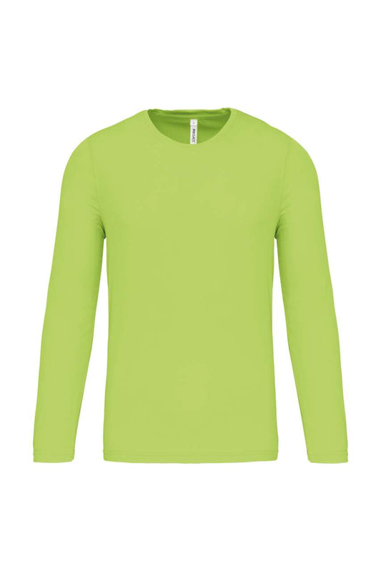 MEN'S LONG-SLEEVED SPORTS T-SHIRT - Lime - Main