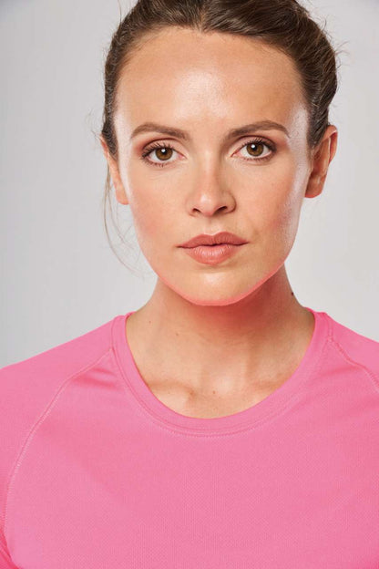 LADIES' LONG-SLEEVED SPORTS T-SHIRT - Fluorescent Pink - Additional