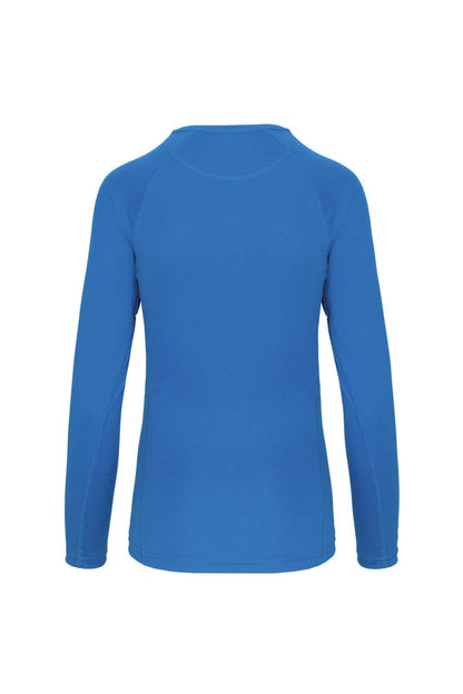 LADIES' LONG-SLEEVED SPORTS T-SHIRT - Aqua Blue - Additional