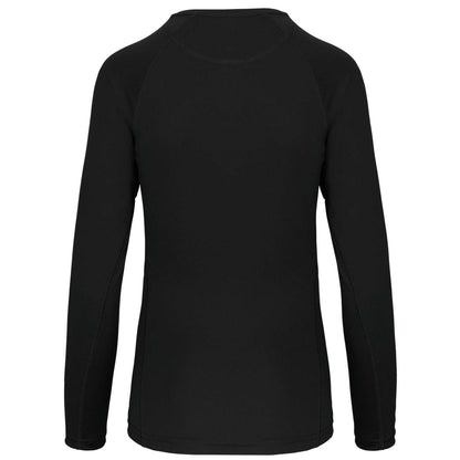 LADIES' LONG-SLEEVED SPORTS T-SHIRT - Black - Additional