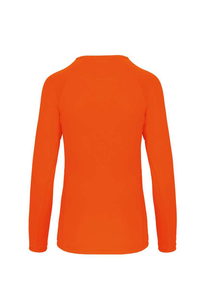 LADIES' LONG-SLEEVED SPORTS T-SHIRT - Fluorescent Orange - Additional