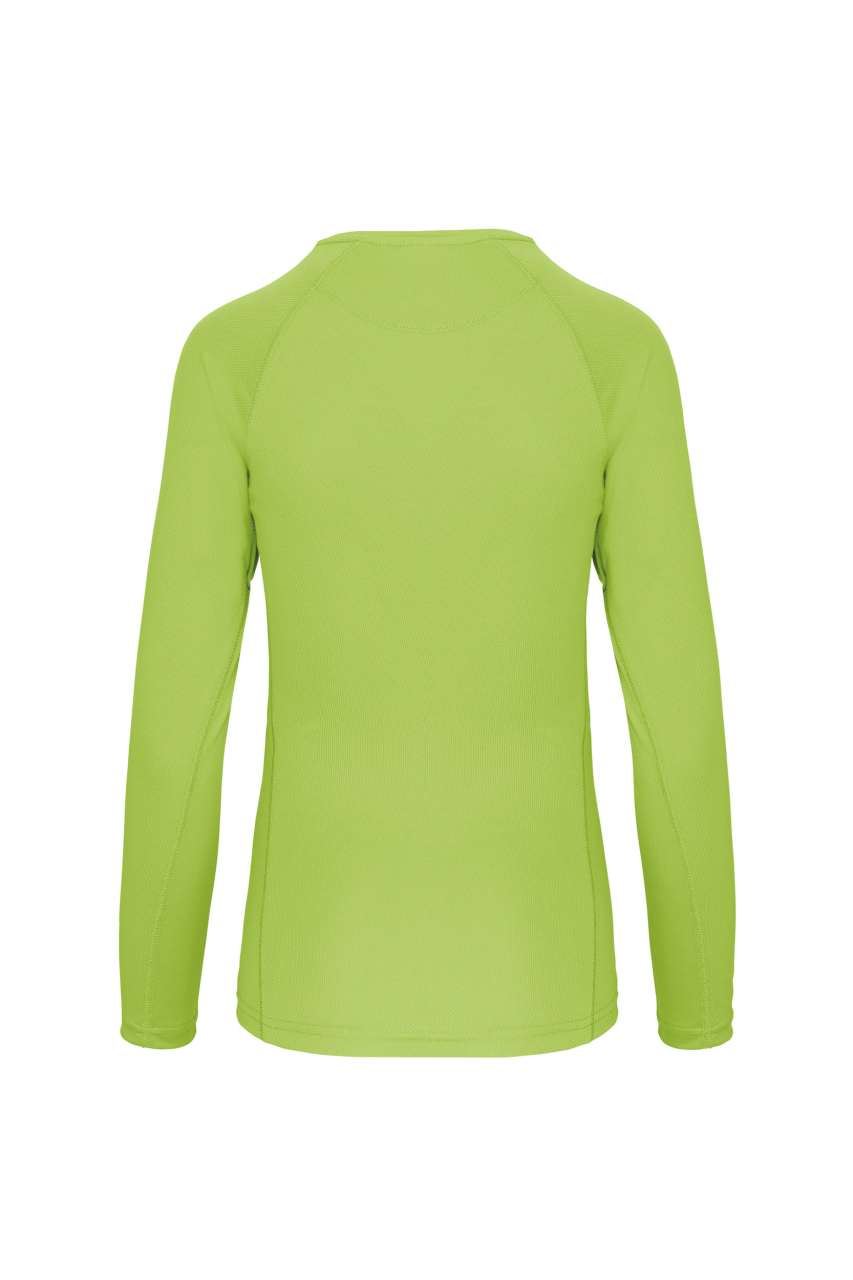 LADIES' LONG-SLEEVED SPORTS T-SHIRT - Lime - Additional