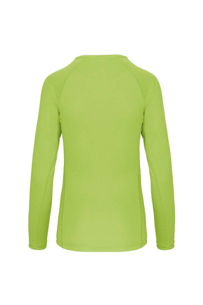 LADIES' LONG-SLEEVED SPORTS T-SHIRT - Lime - Additional