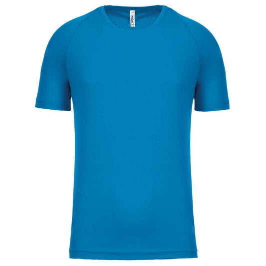 KIDS' SHORT SLEEVED SPORTS T-SHIRT - Aqua Blue - Main