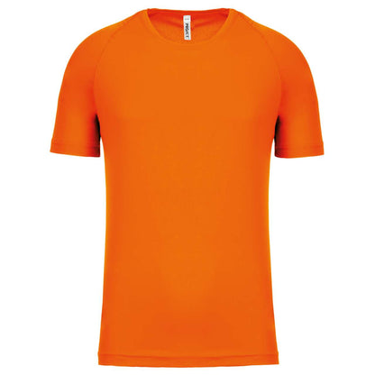 KIDS' SHORT SLEEVED SPORTS T-SHIRT - Fluorescent Orange - Main