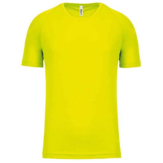KIDS' SHORT SLEEVED SPORTS T-SHIRT - Fluorescent Yellow - Main
