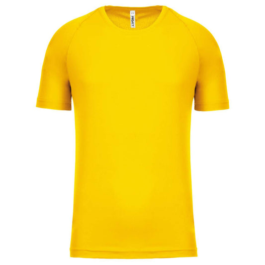KIDS' SHORT SLEEVED SPORTS T-SHIRT - True Yellow - Main