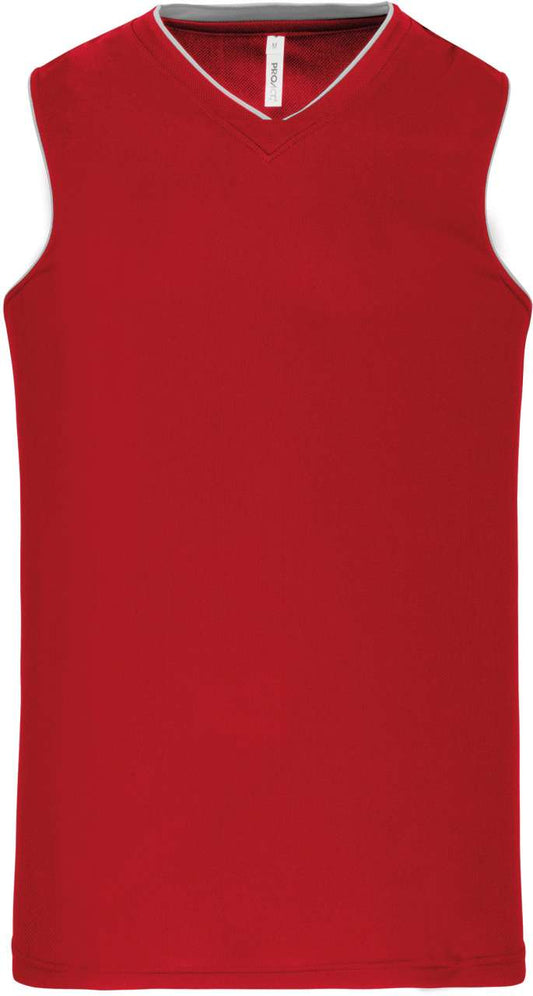 KIDS' BASKETBALL JERSEY - Sporty Red - colorimageurl