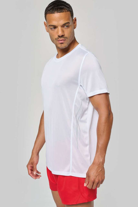 MEN'S SHORT-SLEEVED SPORTS T-SHIRT - White/Silver - Model