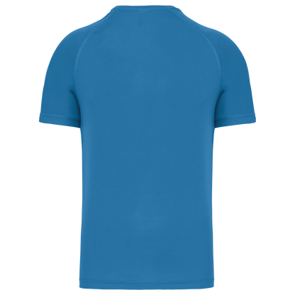 MEN’S V-NECK SHORT SLEEVE SPORTS T-SHIRT - Aqua Blue - Additional