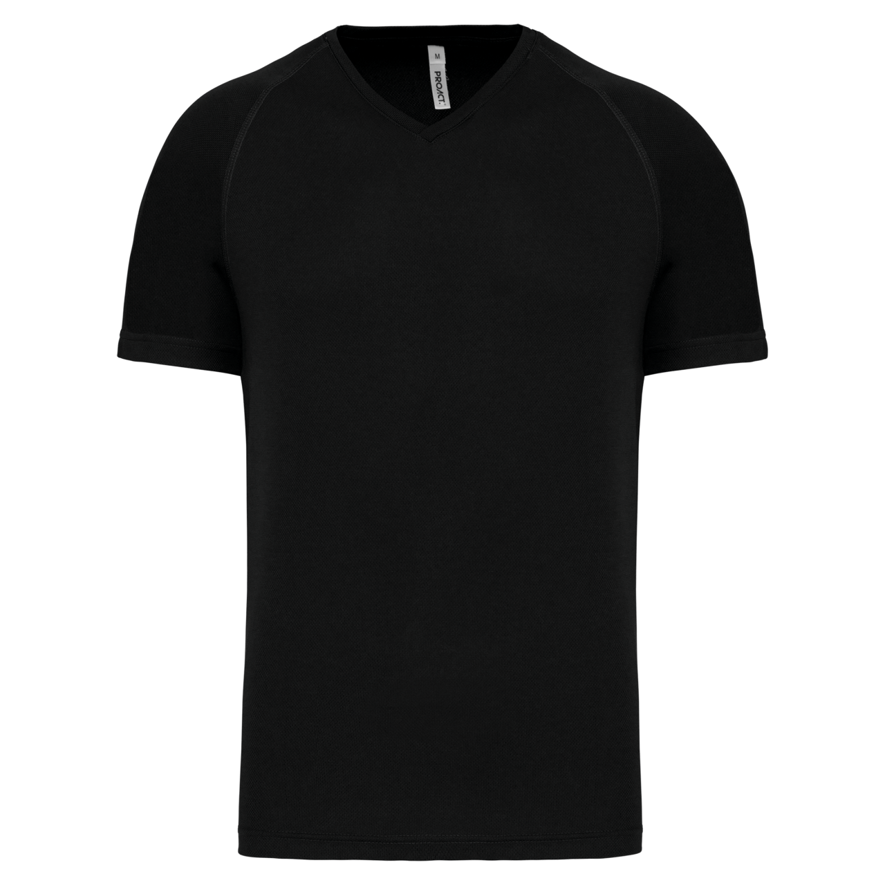 MEN’S V-NECK SHORT SLEEVE SPORTS T-SHIRT - Black - Main