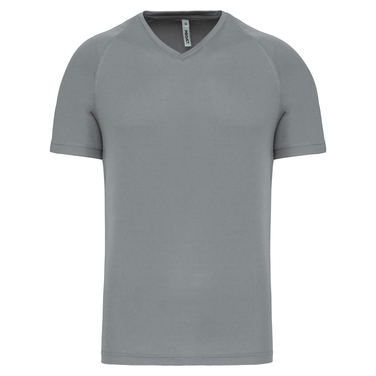 MEN’S V-NECK SHORT SLEEVE SPORTS T-SHIRT - Fine Grey - Main
