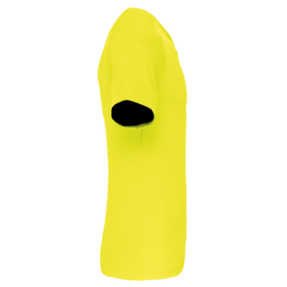MEN’S V-NECK SHORT SLEEVE SPORTS T-SHIRT - Fluorescent Yellow - Additional