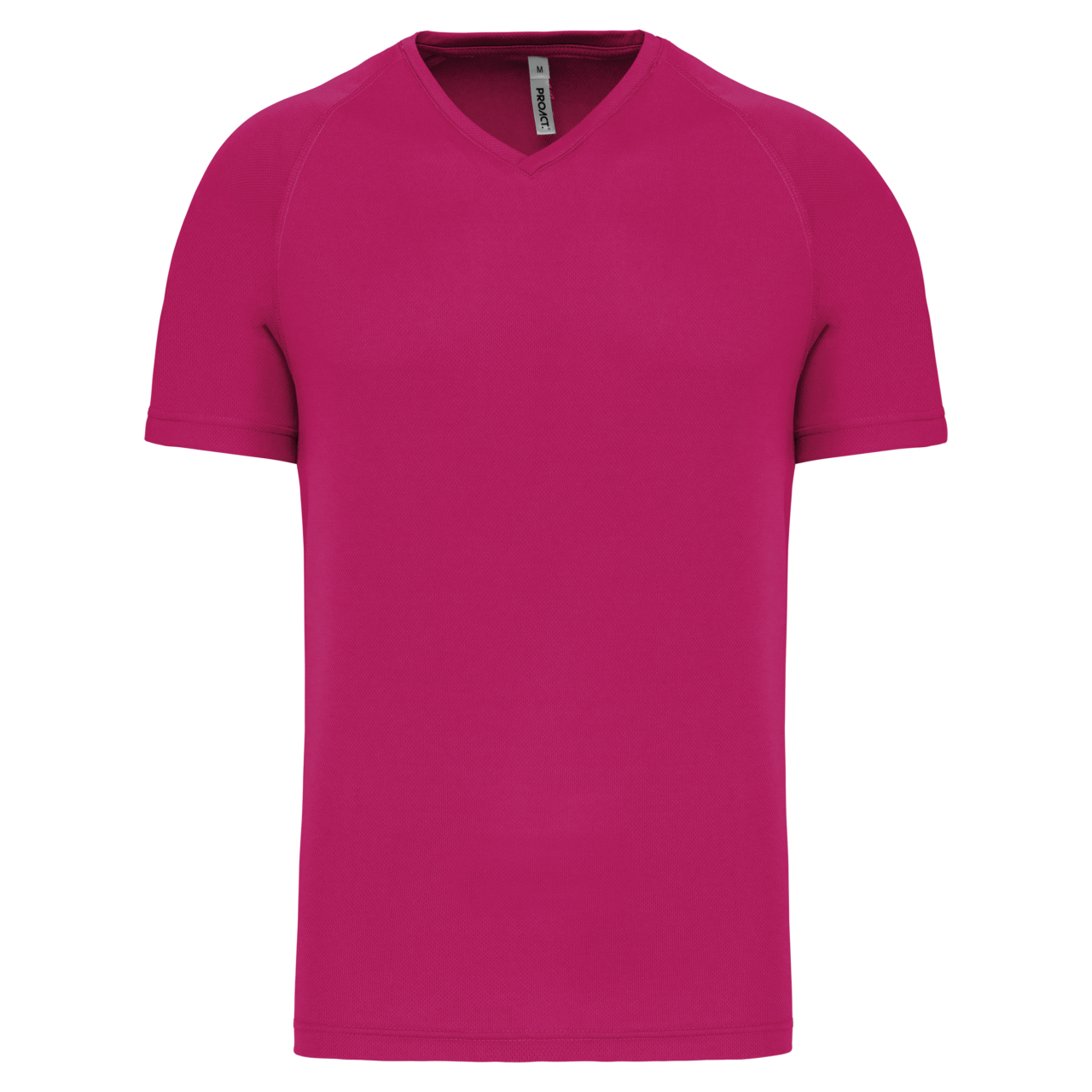 MEN’S V-NECK SHORT SLEEVE SPORTS T-SHIRT - Fuchsia - Main