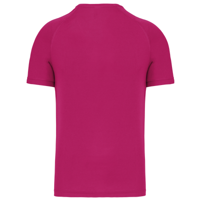 MEN’S V-NECK SHORT SLEEVE SPORTS T-SHIRT - Fuchsia - Additional