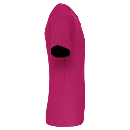 MEN’S V-NECK SHORT SLEEVE SPORTS T-SHIRT - Fuchsia - Additional