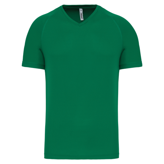 MEN’S V-NECK SHORT SLEEVE SPORTS T-SHIRT - Kelly Green - Main