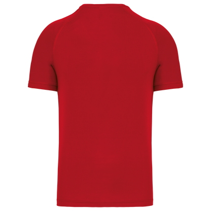 MEN’S V-NECK SHORT SLEEVE SPORTS T-SHIRT - Red - Additional