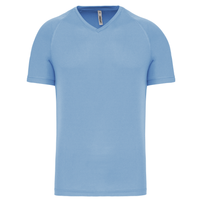 MEN’S V-NECK SHORT SLEEVE SPORTS T-SHIRT - Sky Blue - Main