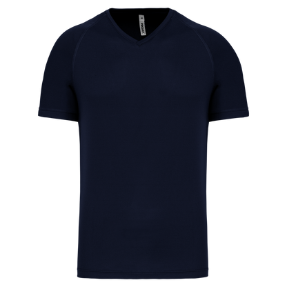 MEN’S V-NECK SHORT SLEEVE SPORTS T-SHIRT - Sporty Navy - Main