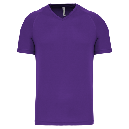 MEN’S V-NECK SHORT SLEEVE SPORTS T-SHIRT - Violet - Main