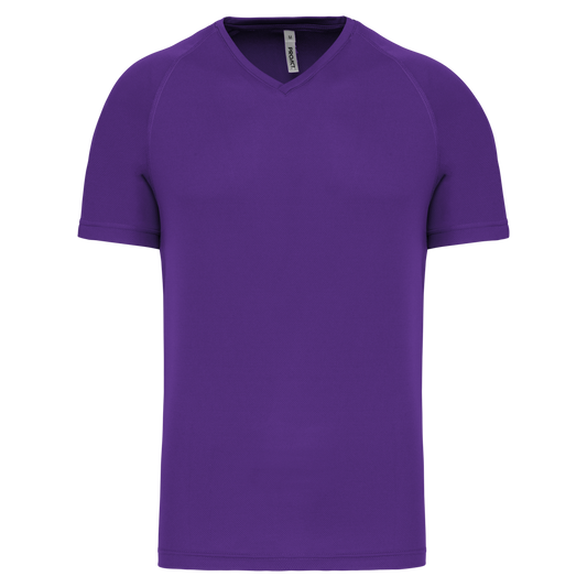 MEN’S V-NECK SHORT SLEEVE SPORTS T-SHIRT - Violet - Main