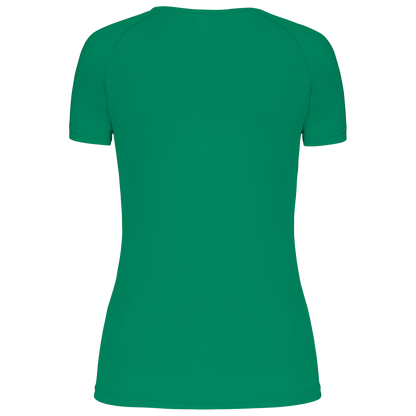 LADIES’ V-NECK SHORT SLEEVE SPORTS T-SHIRT - Kelly Green - Additional