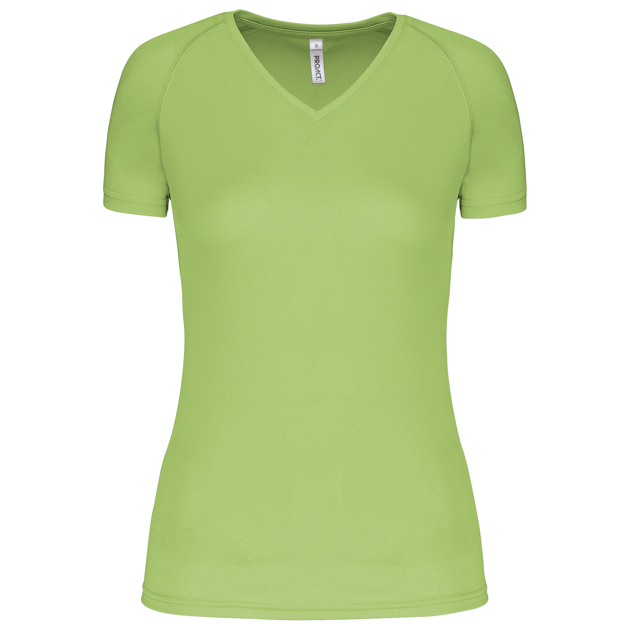 LADIES’ V-NECK SHORT SLEEVE SPORTS T-SHIRT - Lime - Main