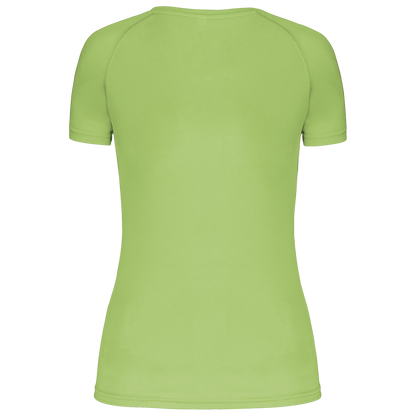 LADIES’ V-NECK SHORT SLEEVE SPORTS T-SHIRT - Lime - Additional