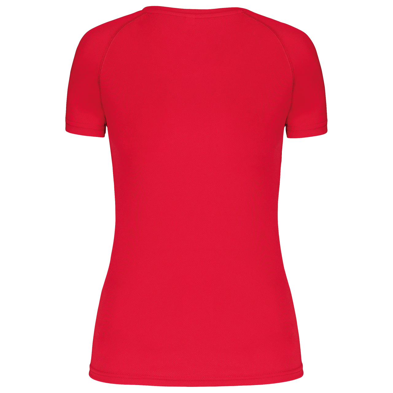 LADIES’ V-NECK SHORT SLEEVE SPORTS T-SHIRT - Red - Additional