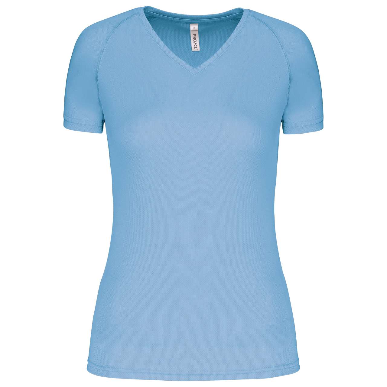 LADIES’ V-NECK SHORT SLEEVE SPORTS T-SHIRT - Sky Blue - Main
