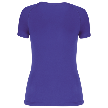 LADIES’ V-NECK SHORT SLEEVE SPORTS T-SHIRT - Violet - Additional