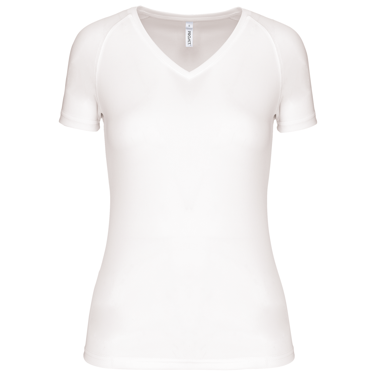 LADIES’ V-NECK SHORT SLEEVE SPORTS T-SHIRT - White - Main