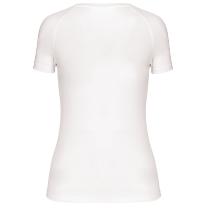 LADIES’ V-NECK SHORT SLEEVE SPORTS T-SHIRT - White - Additional