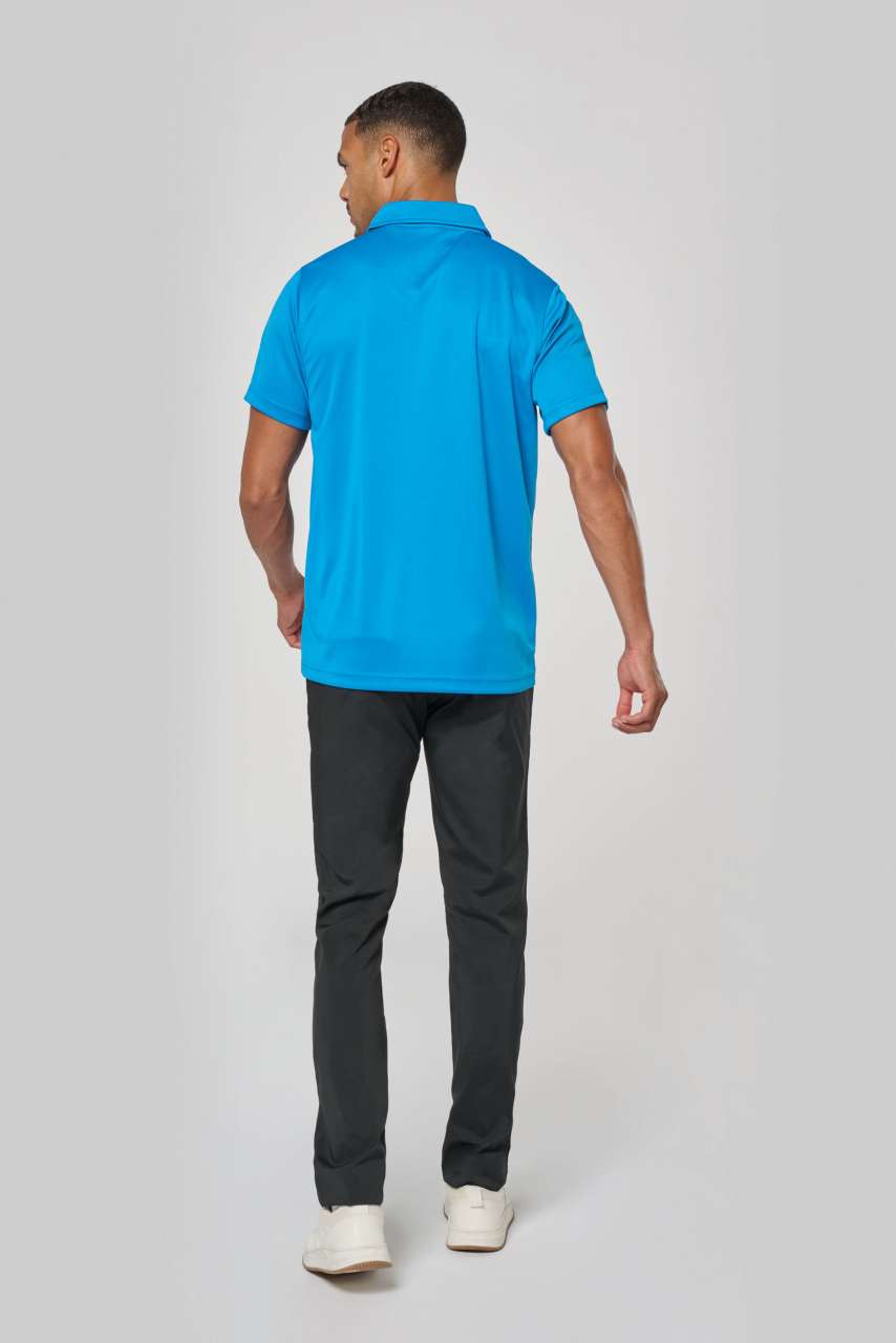 MEN'S SHORT-SLEEVED POLO SHIRT - Aqua Blue - Additional