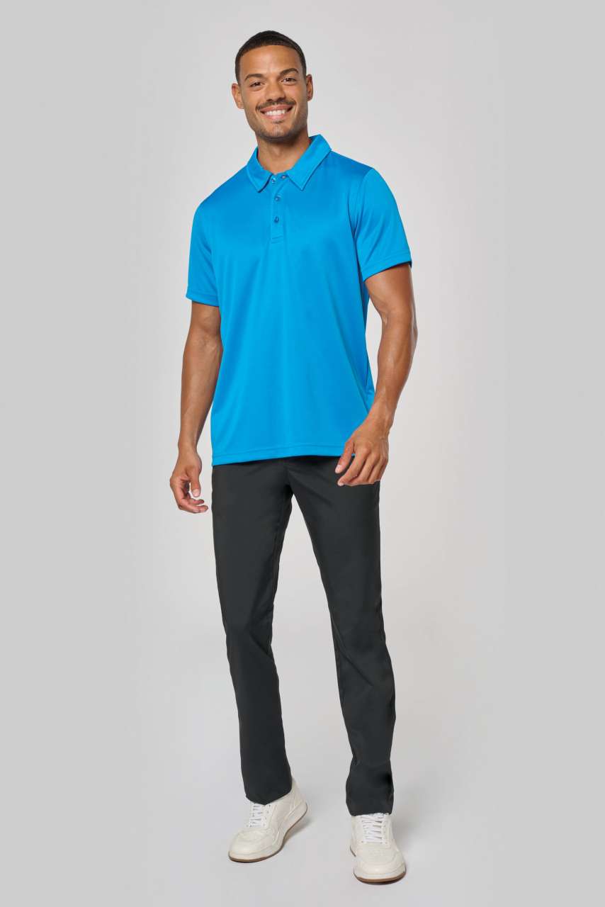 MEN'S SHORT-SLEEVED POLO SHIRT - Aqua Blue - Additional