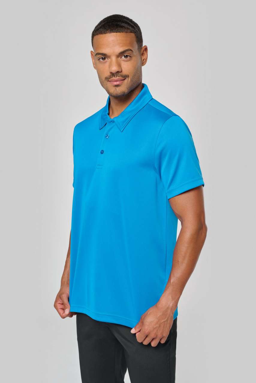 MEN'S SHORT-SLEEVED POLO SHIRT - Aqua Blue - Model