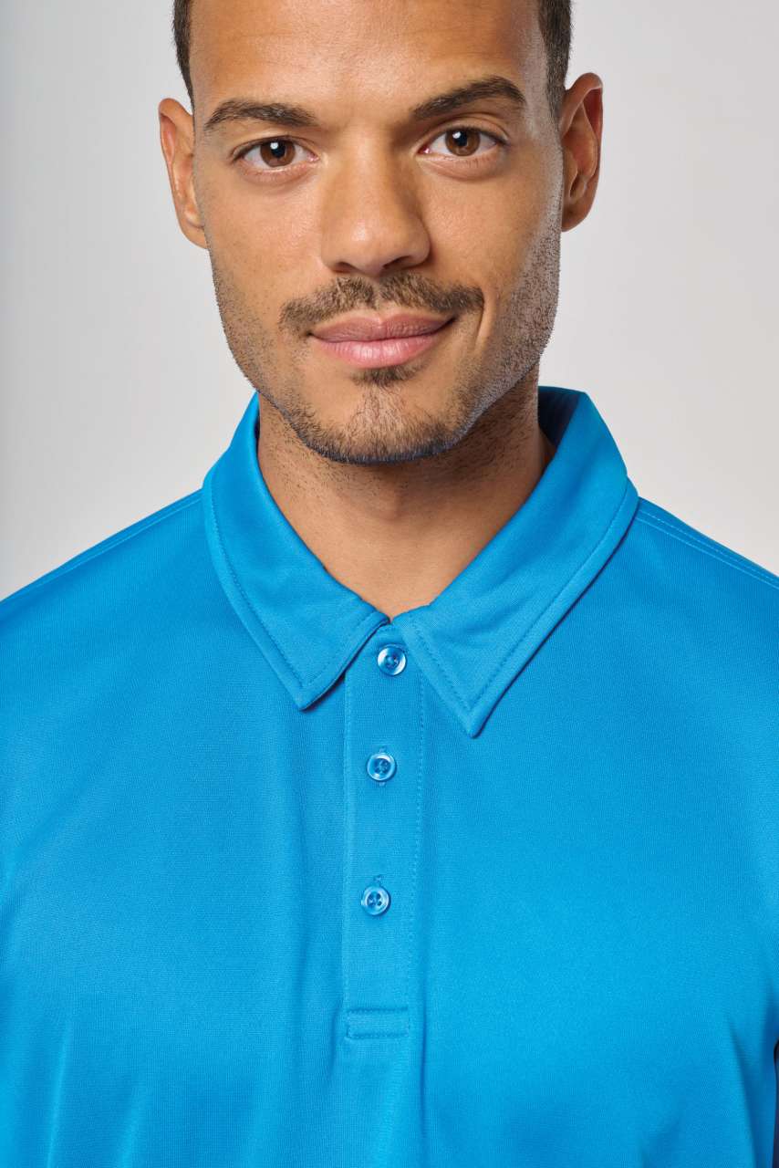 MEN'S SHORT-SLEEVED POLO SHIRT - Aqua Blue - Additional