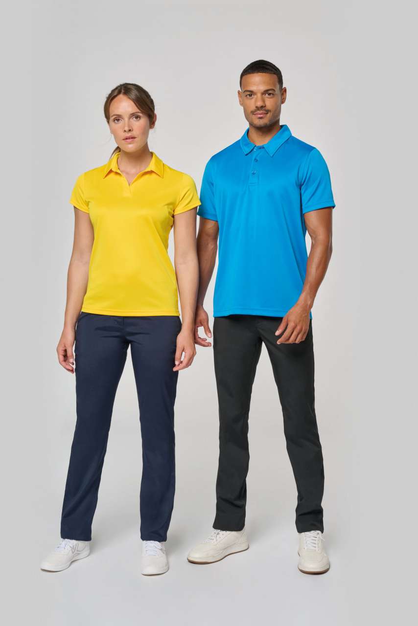 LADIES' SHORT-SLEEVED POLO SHIRT - Aqua Blue - Additional
