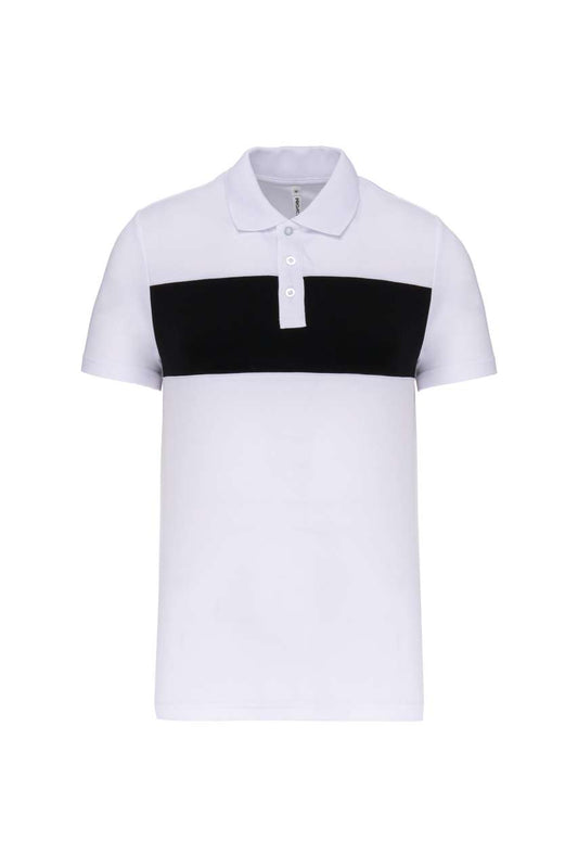 ADULT SHORT-SLEEVED POLO-SHIRT - White/Black - colorimageurl
