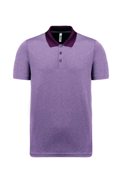ADULT SHORT-SLEEVED MARL POLO SHIRT - Burgundy Heather - colorimageurl