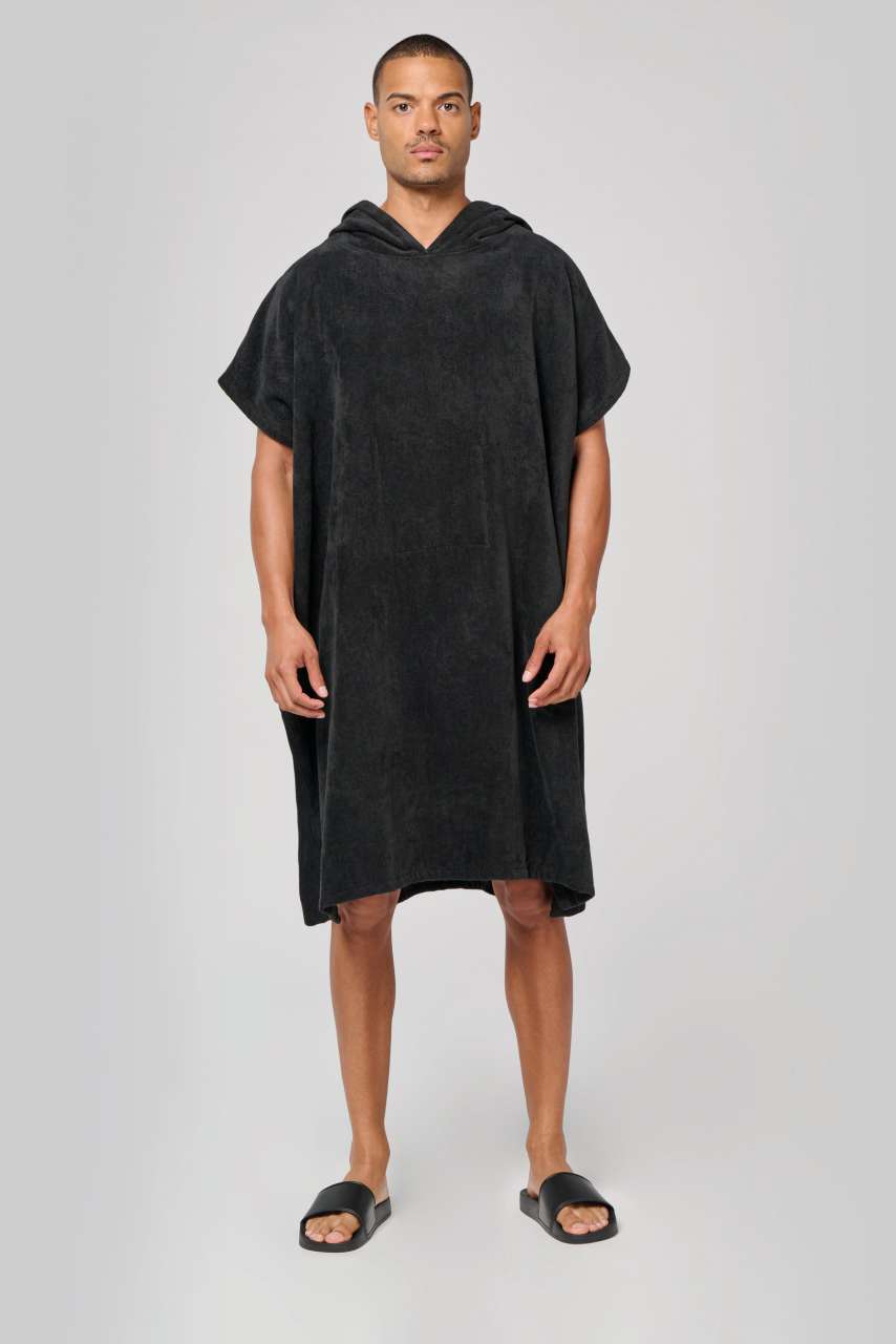 UNISEX HOODED TOWELLING PONCHO - Navy - modelimageurl